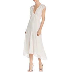 Joie Elegant PORCELAIN V-Neck Midi Dress - Women Medium NWOT